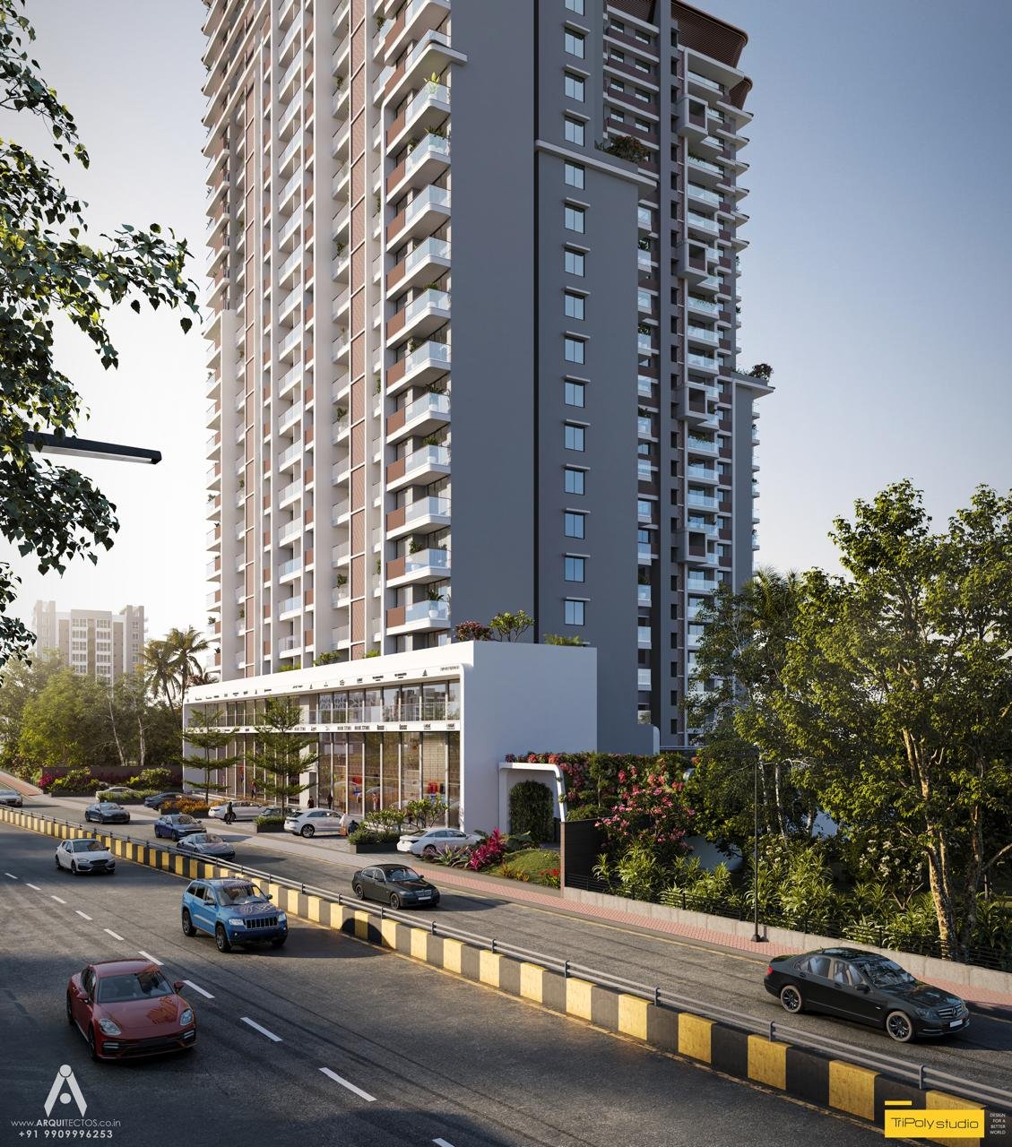 Luxurious Living Room Design - 4 BHK Flats